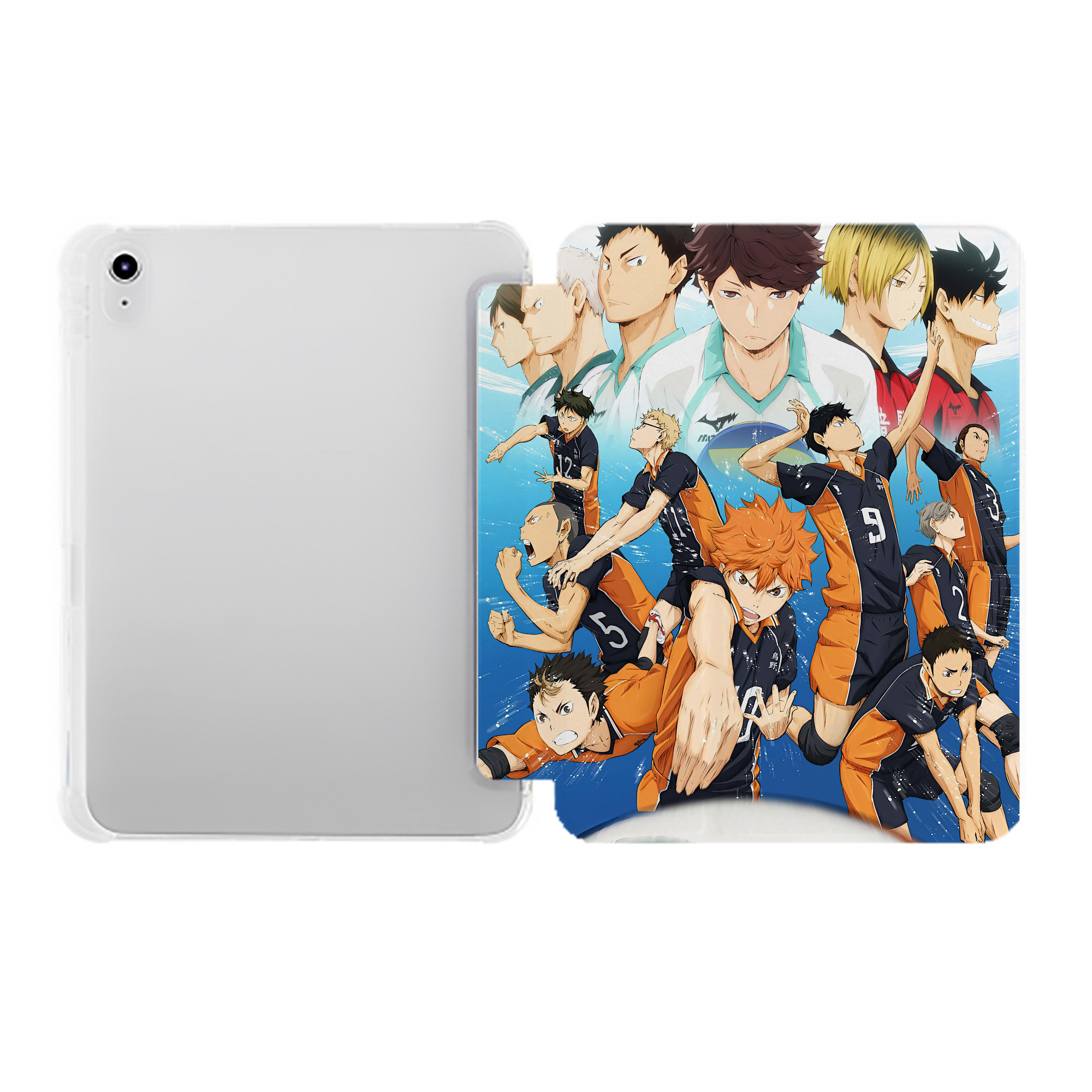 （画像用） ハイキュー!! Haikyu!! IPad ケース ペン収納付き 三つ折りスタンド PUレザー×シリコン 対応機種9.5/10.5/10.9インチ